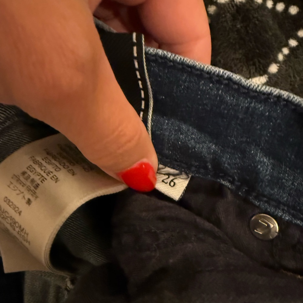 7 For All Mankind Dojo Dark Blue Flare Jeans - Picture 2 of 3